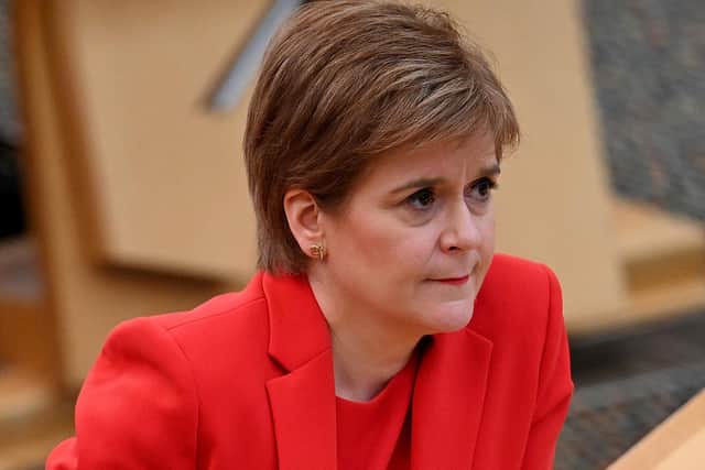 First Minister Nicola Sturgeon attending First Minster's Questions at the Scottish Parliament in Edinburgh picture: PA