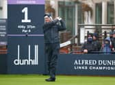 Padraig Harrington tees off at Carnoustie in the first round the 20th Alfred Dunhill Links Championship. Picture: Matthew Lewis/Getty Images).