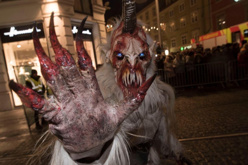 The most famous Christmas monster of all - Krampus. He even had a move made back in 2015. He is very hairy and has the cloven hooves and horns of a goat, complete with a long pointed tongue. The legend says he only appears during the festive season to scare children who have misbehaved.