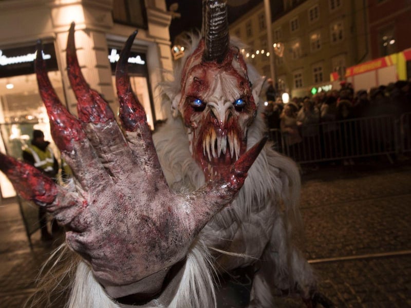 The most famous Christmas monster of all - Krampus. He even had a move made back in 2015. He is very hairy and has the cloven hooves and horns of a goat, complete with a long pointed tongue. The legend says he only appears during the festive season to scare children who have misbehaved.