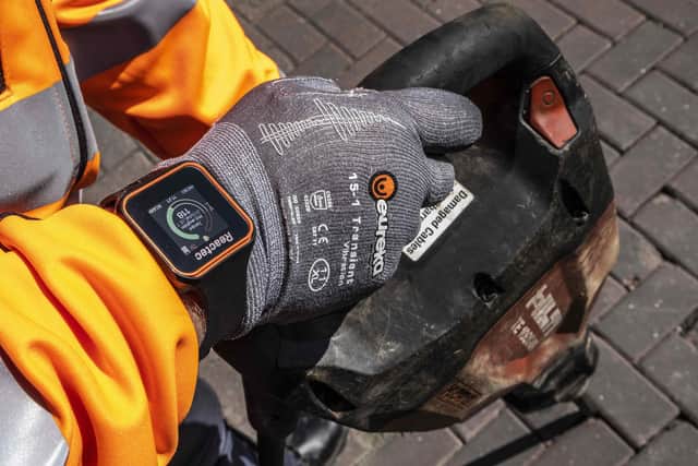 Reactec last year launched R-Link, a third-generation workplace wearable it says detects dangerous proximity to moving vehicles and active machinery. Picture: Peter Devlin.