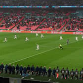 England and Scotland players take a knee in support of racial equality before their match at Euro 2020. Picture: Getty