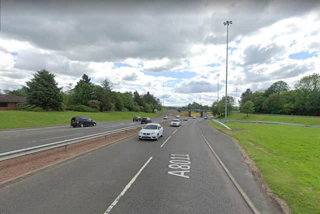 A8011 & Central Way, Cumbernauld, Glasgow, where the crash happened.