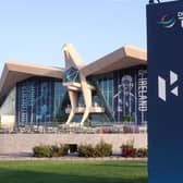 A general view of the Abu Dhabi Golf Club clubhouse prior to the Hero Cup, which starts on Friday. Picture: Oisin Keniry/Getty Images.