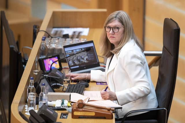 Presiding Officer Alison Johnstone has said the independence announcement published in the media before being addressed in Scottish Parliament was 'unacceptable' (Picture: Jane Barlow/PA).