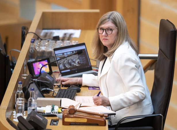 Presiding Officer Alison Johnstone has said the independence announcement published in the media before being addressed in Scottish Parliament was 'unacceptable' (Picture: Jane Barlow/PA).