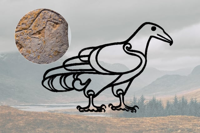 This Pictish stone sits on a brae at Strathpeffer in Ross and Cromarty. Some say it represents a heraldic crest like that of the Munros. After the Mackenzies won a bitter feud against the Munros, it is said they set up the Eagle Stone as a memorial to their fallen clansmen as the eagle is a component of their crest. However, the stone existed long before this battle so it is a loose connection.