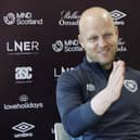 Hearts head coach Steven Naismith during a press conference ahead of facing St Mirren.