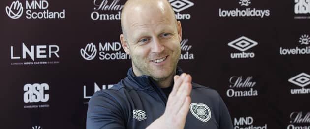 Hearts head coach Steven Naismith during a press conference ahead of facing St Mirren.