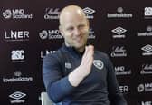 Hearts head coach Steven Naismith during a press conference ahead of facing St Mirren.
