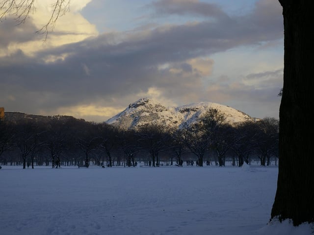 Every snowy winter in Edinburgh sees a slew of sledges and ambitious hikers take on the gorgeous Arthur's Seat, according to TripAdvisor the climb "looks steep" but you can be up and down within 30 minutes (if you're fit!)