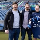 Stuart Hogg is pictured ahead of his 100th cap with fellow Scotland men's centurions Ross Ford, Sean Lamont and Chris Paterson.   (Photo by Craig Williamson / SNS Group)