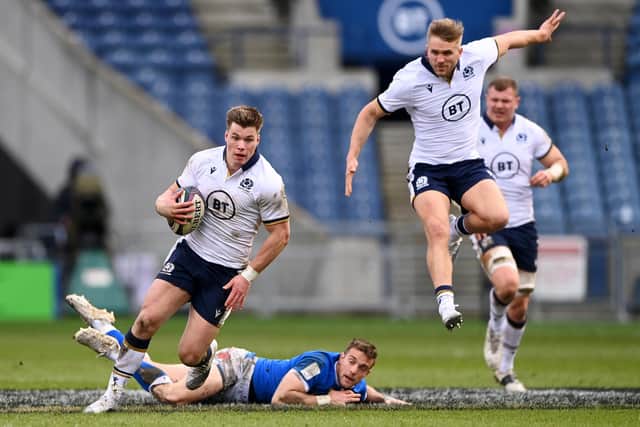 Huw Jones made the most of his chance to start with some sparkling runs topped off by his 12th try for Scotland
