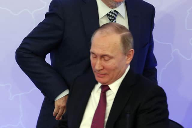 Billionaire Vladimir Lisin with Russian president Vladimir Putin in 2017. Mr Lisin's company told The Scotsman his Perthshire estate, which claimed more than £680,000 in subsidies, supported local employment. Picture: Sergei Ilnitsky/AFP/Getty