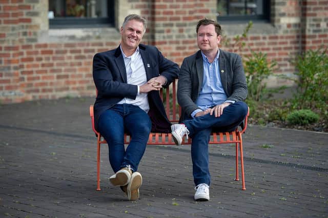 From left: Neatebox founder Gavin Neate with COO Allan Hutcheon. Picture: Peter Sandground.