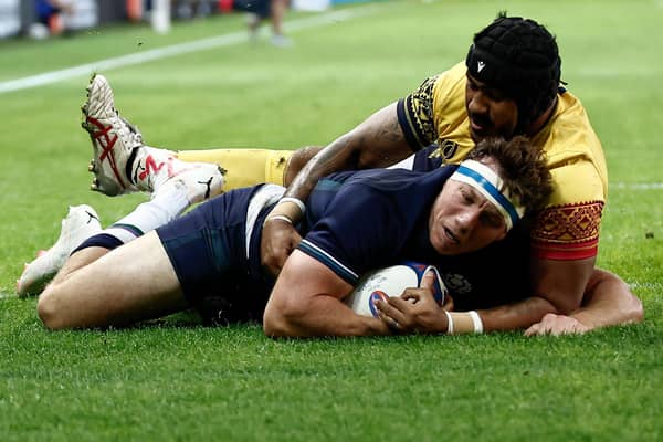 Hamish Watson was among the tryscorers in Scotland's huge win over Romania in Lille.