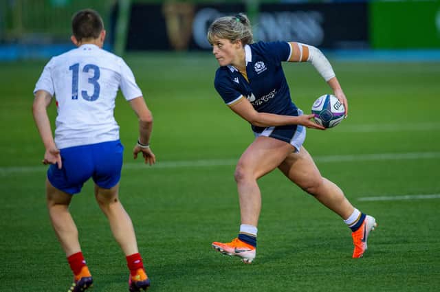 Scotland's Hannah Smith makes a break during the Six Nations match against France at Scotstoun in October. Picture: Bill Murray / SNS