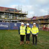 From left to right: Tracey Brady, Managing Director of Bellway Scotland East, Ellie Traynor-Meldrum, trainee apprentice assistant site manager, and Kimberley Burke, Bellway Scotland East Finance Director.