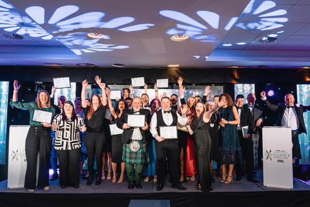 All the winners cheer their victories on the night of the event at the Stirling Court Hotel.