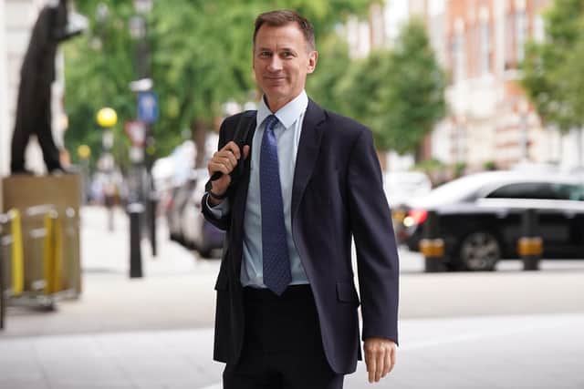 Shadow chancellor Jeremy Hunt arrives at BBC Broadcasting House in London, to appear on Sunday with Laura Kuenssberg. Picture: Lucy North/PA Wire