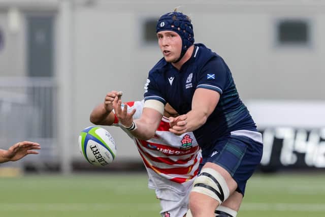 Liam O'Connell in action for Scotland Under-20s against Japan.