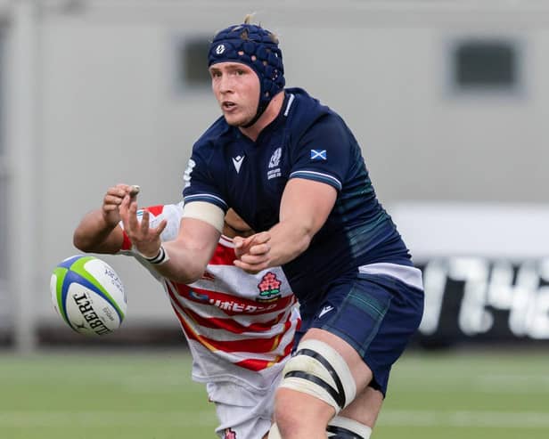 Liam O'Connell in action for Scotland Under-20s against Japan.