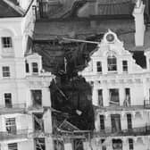 The Grand Hotel in Brighton after the IRA bombing during the Conservative party conference in October 1984. Picture: John Minihan/Express/Getty