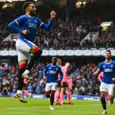 Rangers defender Connor Goldson celebrates his opening goal in the 3-0 win over Raith Rovers.  (Photo by Craig Foy / SNS Group)