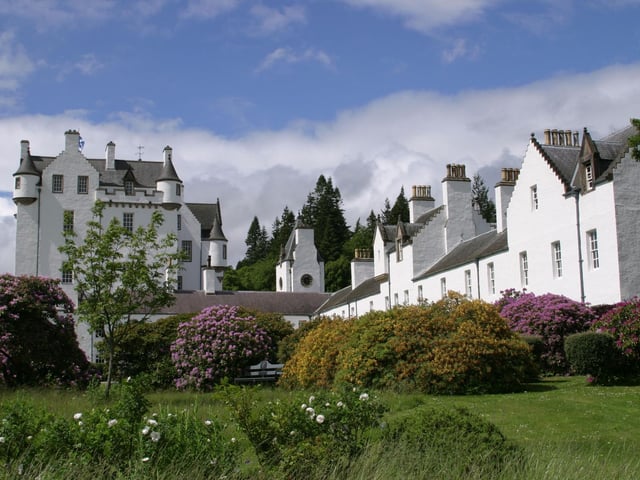 Blair Castle is the ancestral home of Clan Murray and the seat of the Duke of Atholl. Found in the village of Blair Atholl in Perthshire, this striking white castle has witnessed the Cromwell invasion, Jacobite Uprising, and was visited by Queen Victoria and Prince Albert. Now its nine acres of gardens are popular with the public, with a woodland grove, ruined kirk, and peacocks roaming freely.