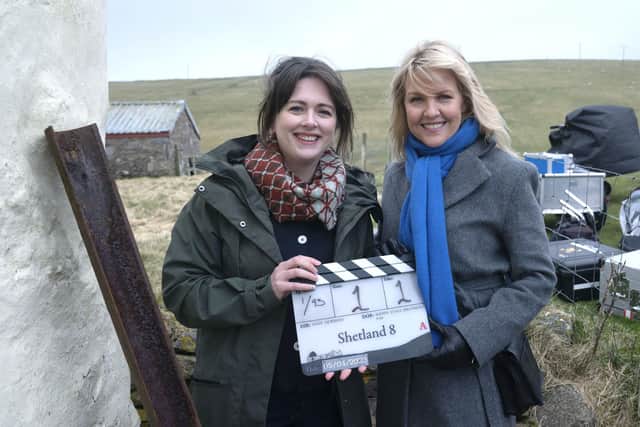 Detective Inspector ‘Tosh’ McIntosh (ALISON O’DONNELL) and Detective Inspector Ruth Calder (ASHLEY JENSEN) will be on the case in the new season of Shetland this autumn. Pic: Mark Mainz/Silverprintt Pictures