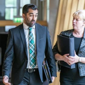 Humza Yousaf and Deputy First Minister Shona Robison are presiding over a government that's tougher on local government than Margaret Thatcher ever was (Picture: Jane Barlow/PA)