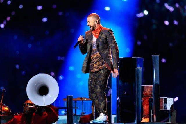 Justin Timberlake has appeared in three Super Bowl half-time shows - as a guest in 2004 and as part of boyband NSYNC in 2001. His headline solo performance in 2018 at the US Bank Stadium in Minneapolis has been watched 30 million times.
