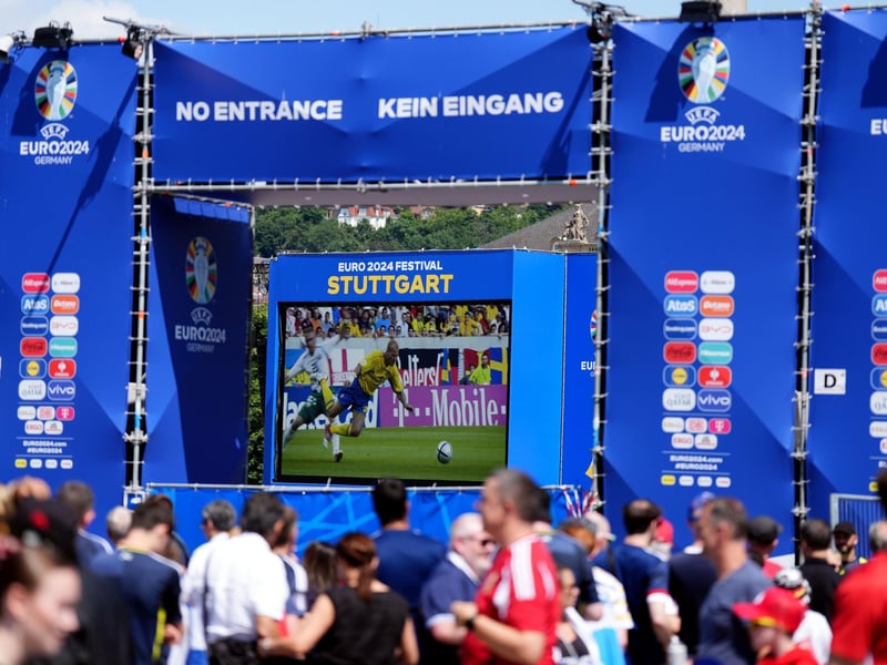 Scotland fans around the Schlossplatz area of Stuttgart ahead  of their Euro 2024 group A game against Hungary