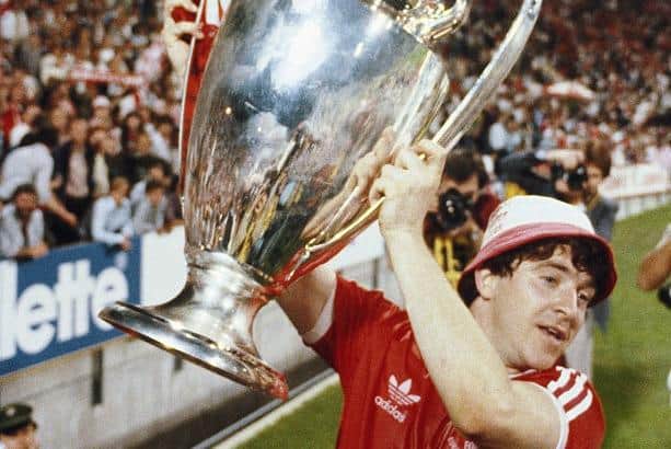 Forest winger John Robertson with the European Cup after their 1-0 victory in the 1979 European Cup Final between Malmo and Nottingham Forest at the Olympic Stadium.
