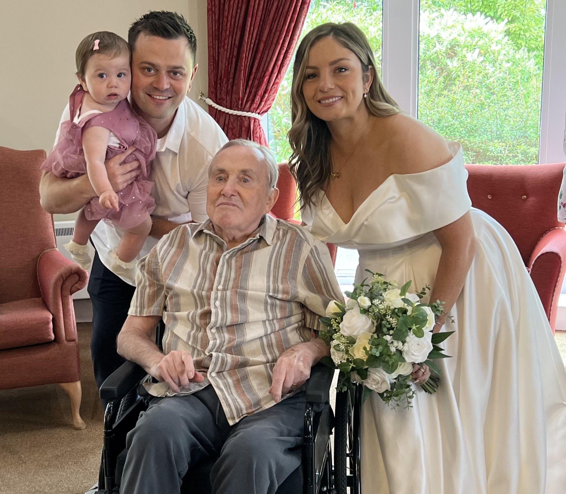 Care home resident celebrates granddaughter's wedding