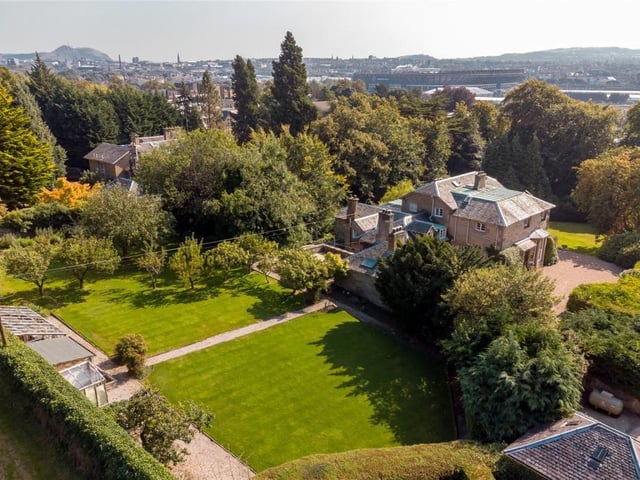 Aerial view of rear garden.