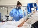 A Covid patient is treated in intensive care in May 2020 (Picture: Neil Hall/pool/AFP via Getty Images)