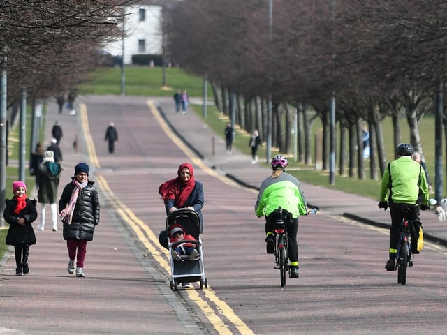 People are allowed out of the house once a day to exercise. Picture: John Devlin