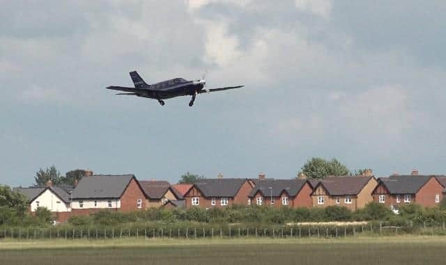 The electric-powered test flight under way at Cranfield. Picture: Zero Avia.