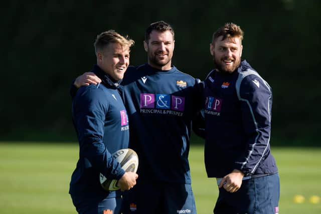 Fraser McKenzie, centre, will miss the camaraderie of playing for Edinburgh. He is pictured here with Duhan van der Merwe, now with Worcester, and Nick Haining. Picture: Paul Devlin/SNS