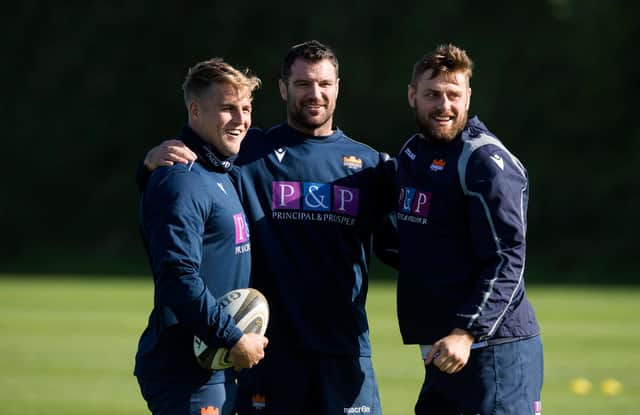 Fraser McKenzie, centre, will miss the camaraderie of playing for Edinburgh. He is pictured here with Duhan van der Merwe, now with Worcester, and Nick Haining. Picture: Paul Devlin/SNS