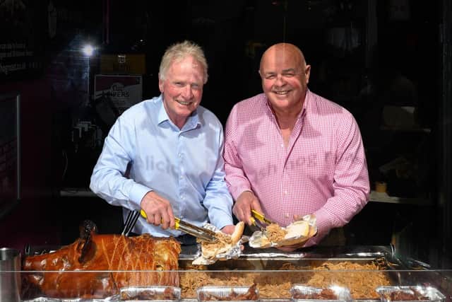 Sandy Pate (left) and Adam Marshall at the Victoria Street store