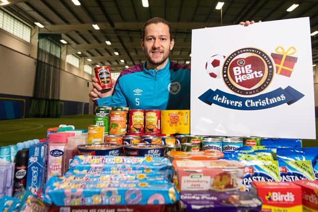 Peter Haring is helping Big Hearts support fans' forum Jambos Kickback and their local food bank.