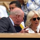 Queen Camilla and AELTC chairman Ian Hewitt (left) in the royal box at the 2023 Wimbledon Championships. Picture: John Walton/PA Wire