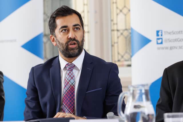 First Minister Humza Yousaf at the Inveraray Parish Church during a visit to Inveraray as the Scottish Government's travelling cabinet programme continues.