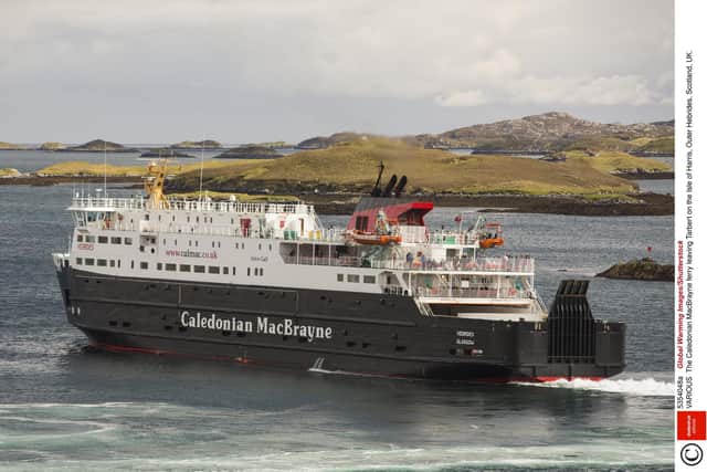 The Caledonian MacBrayne ferry leaving Tarbert on the Isle of Harris, Outer Hebrides. Picture: Global Warming Images/Shutterstock