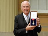 Lord Young of Graffham, David Young holds his insignia of member of the Order of the Companions of Honour after it was presented to him by the Prince of Wales in 2015 (Photo by John Stillwell - WPA Pool/Getty Images)