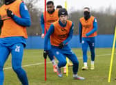 Todd Cantwell trains ahead of Rangers' Scottish Cup tie against Partick Thistle.