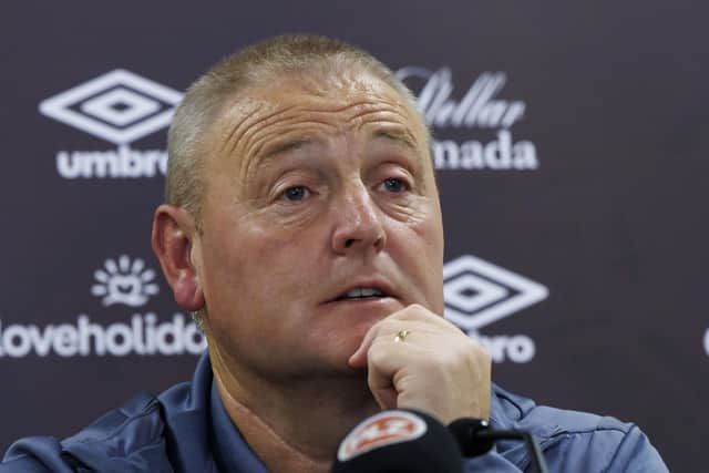 Hearts head coach Frankie McAvoy faces the media ahead of the second leg against Rosenborg. (Photo by Mark Scates / SNS Group)