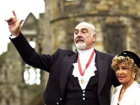 Sir Sean Connery, with wife Micheline Roquebrune in Edinburgh.